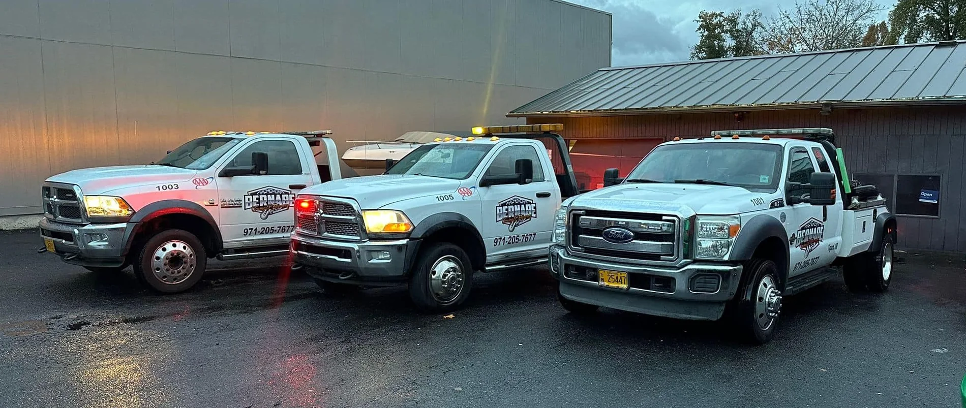 Bernabe Towing fleet serving private properties in Northwest Oregon