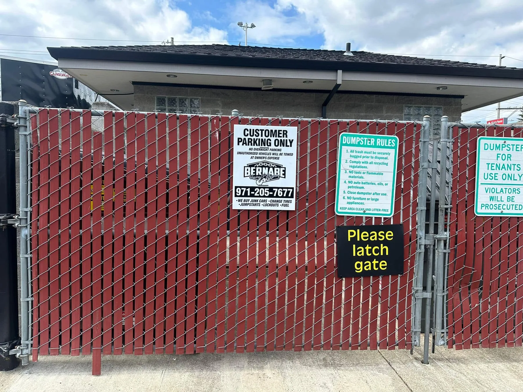 Private property towing sign installation