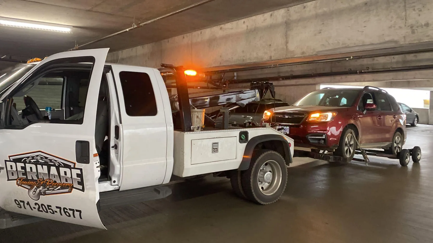 Parking garage towing